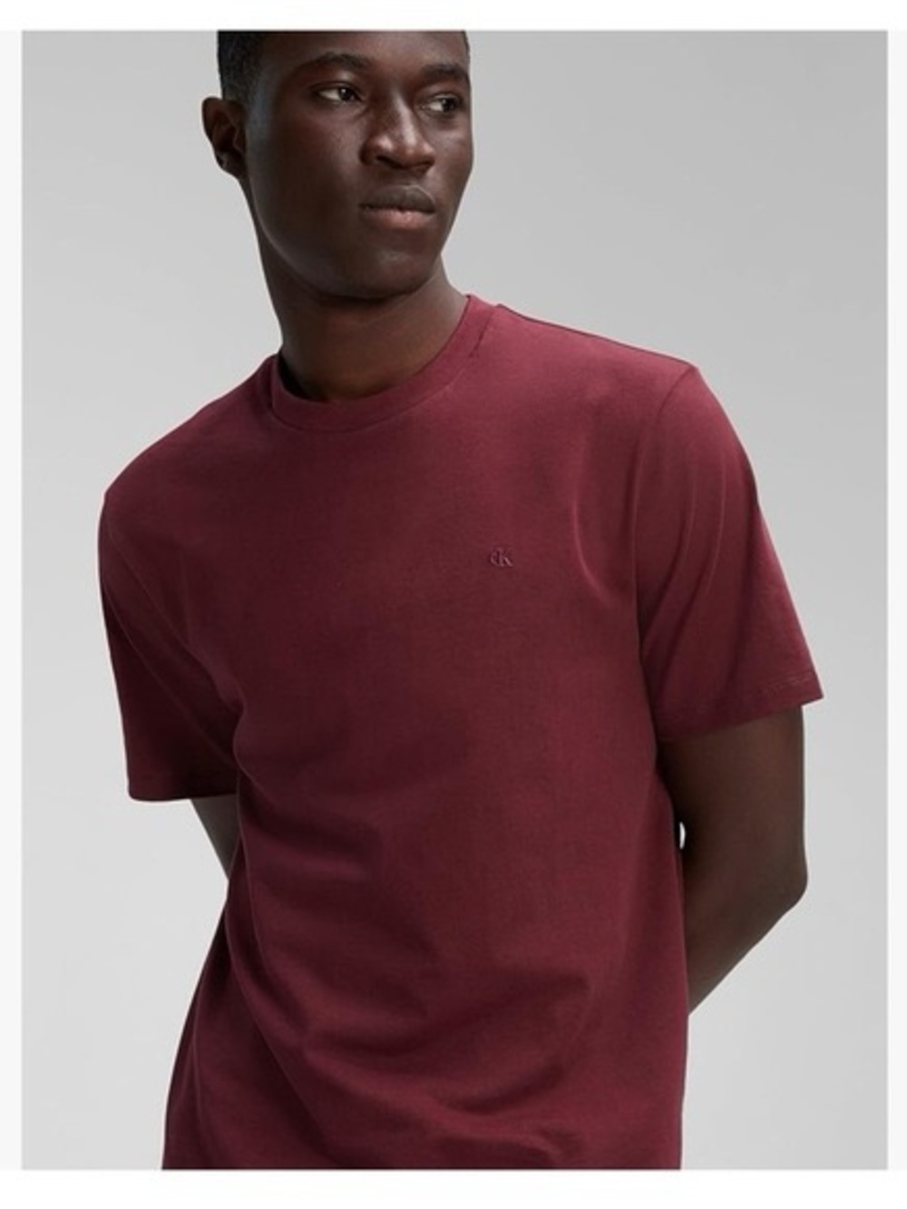 Calvin Klein Men’s Red Short Sleeve Easy Monogram T-Shirt Smooth Cotton L